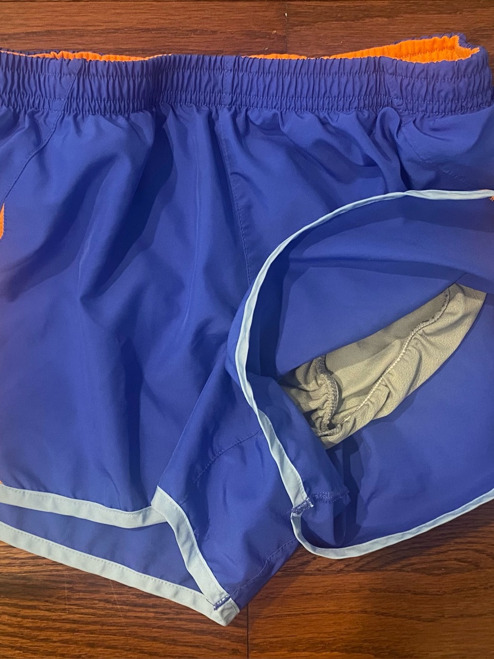Nike Dri Fit Shorts 2 Pair Sz S Blue/Green Blue/Orange Panty Insert Drawstring - Picture 7 of 11